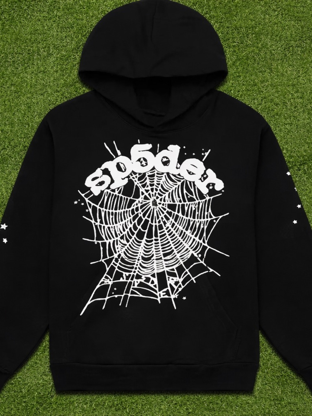 Unbranded Black Spider Web Graphic Hoodie Sweater